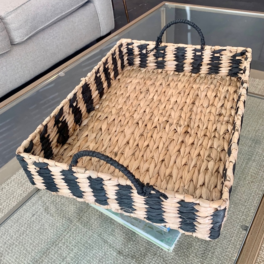 Wicker Tray with Handles